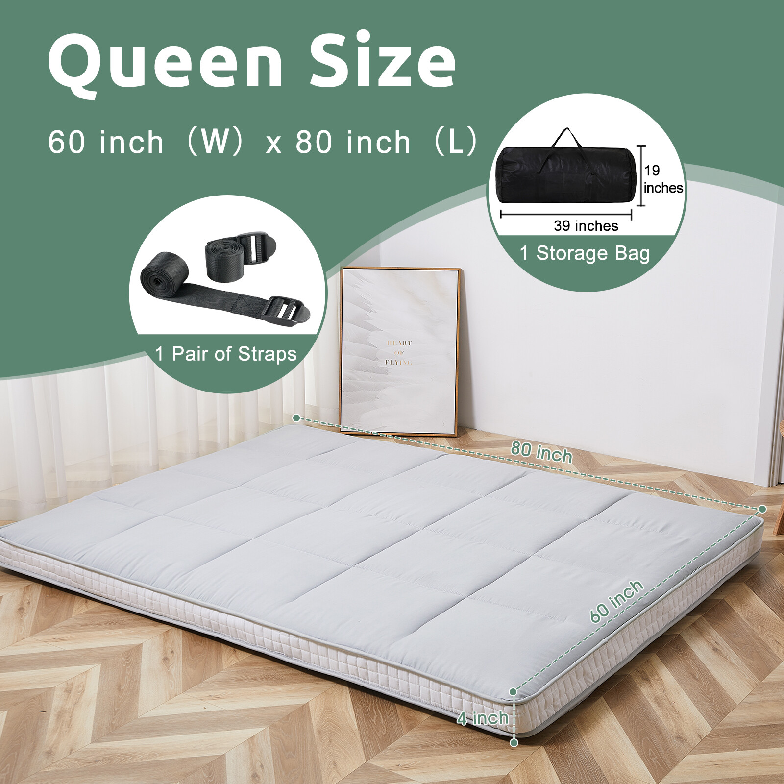 SLSY Futon Mattress for Floor Thick Japanese Floor Mattress Padded TwinFull Size