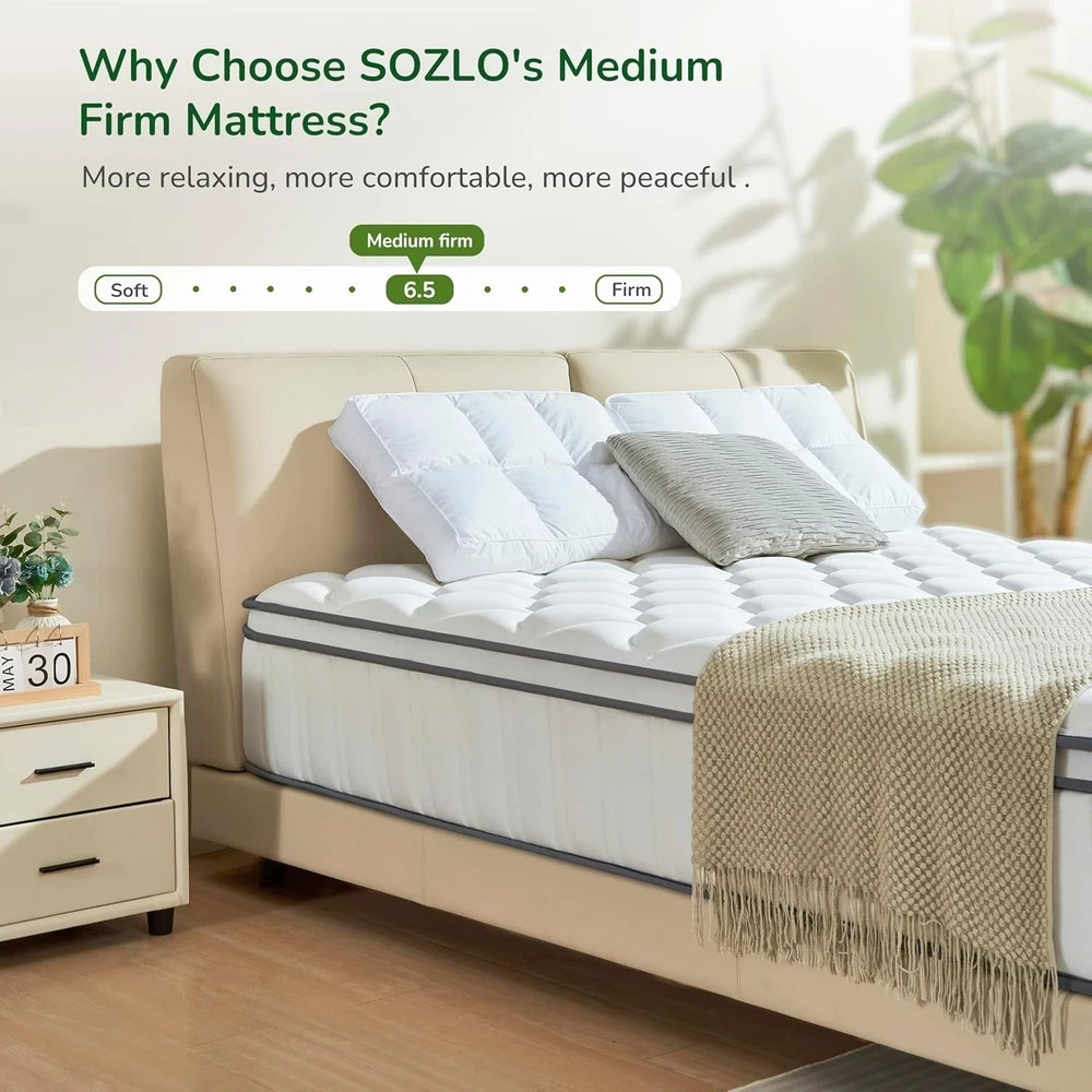12 Inch Queen Mattress in a Box Hybrid Gel Memory Foam Pocket Spring Soft Plush
