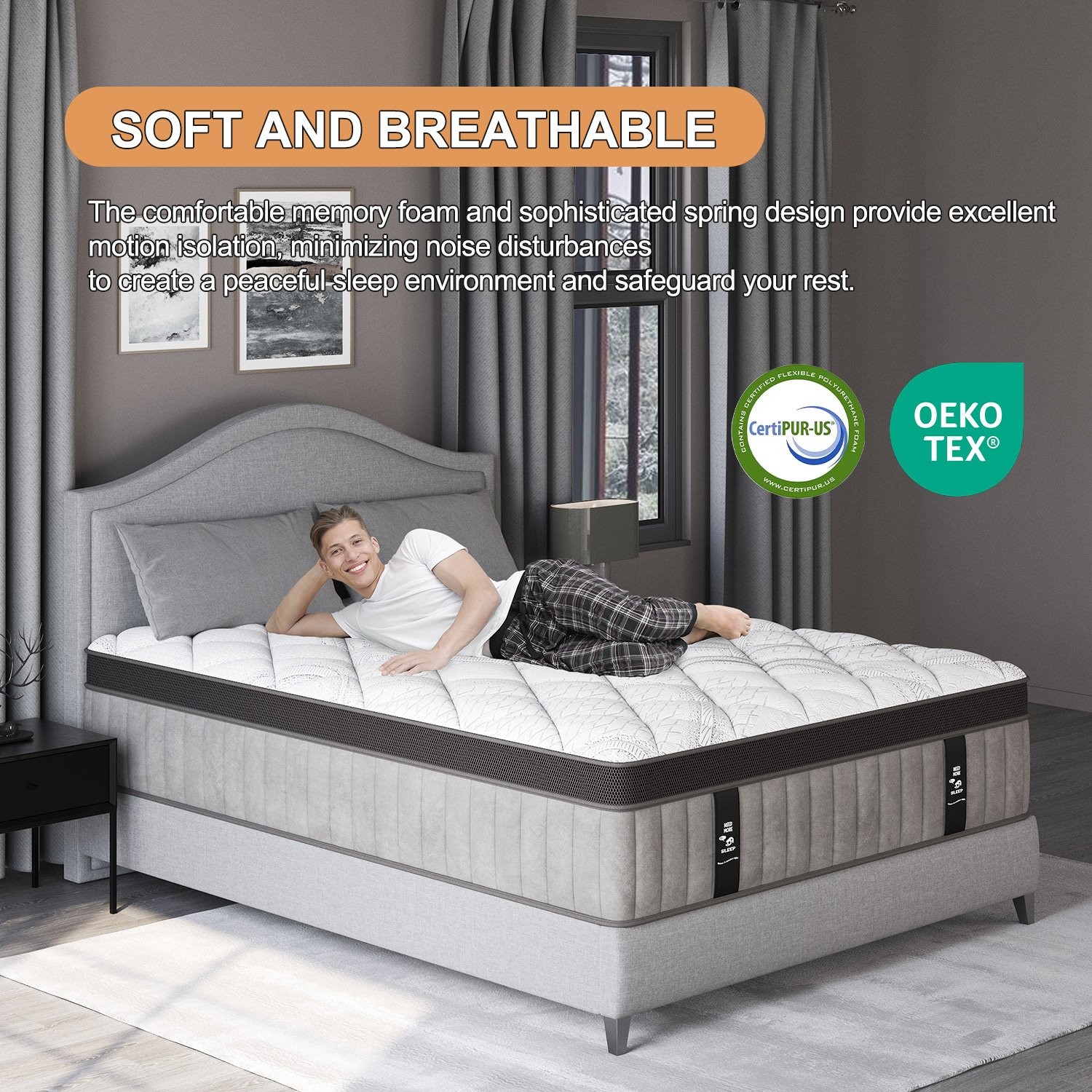 12″ 14″Twin Full Queen King Size Gel Memory Foam Spring Mattress In A Box
