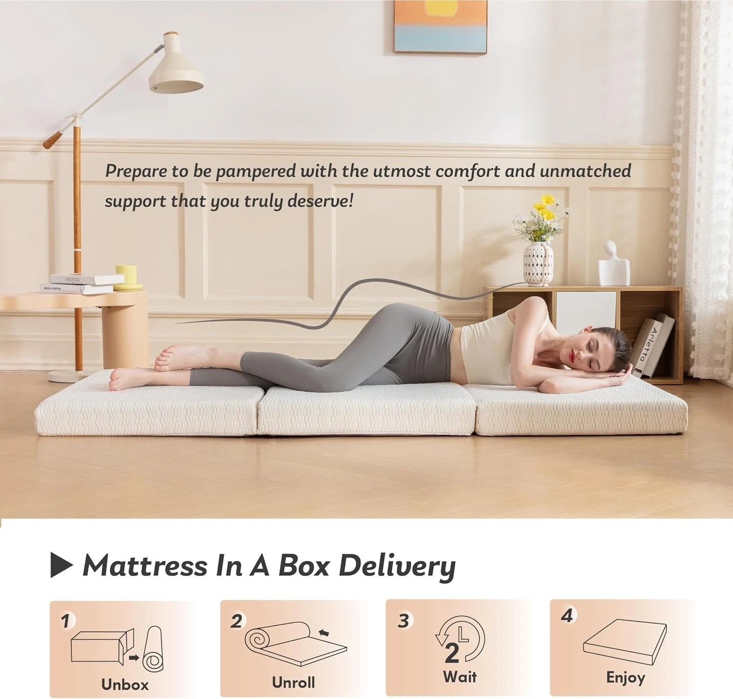 4-Inch Foldable Memory Foam Mattress Topper – Perfect for Camping or Guests