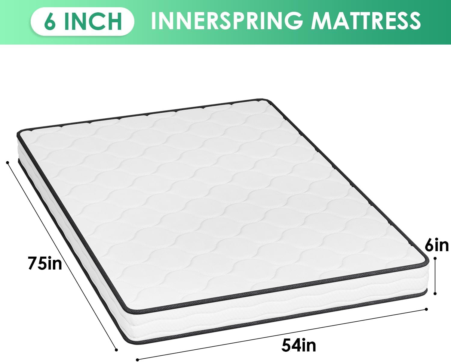 6″ Medium Firm Hybrid Mattress – Pocket Spring & Foam, CertiPUR-US
