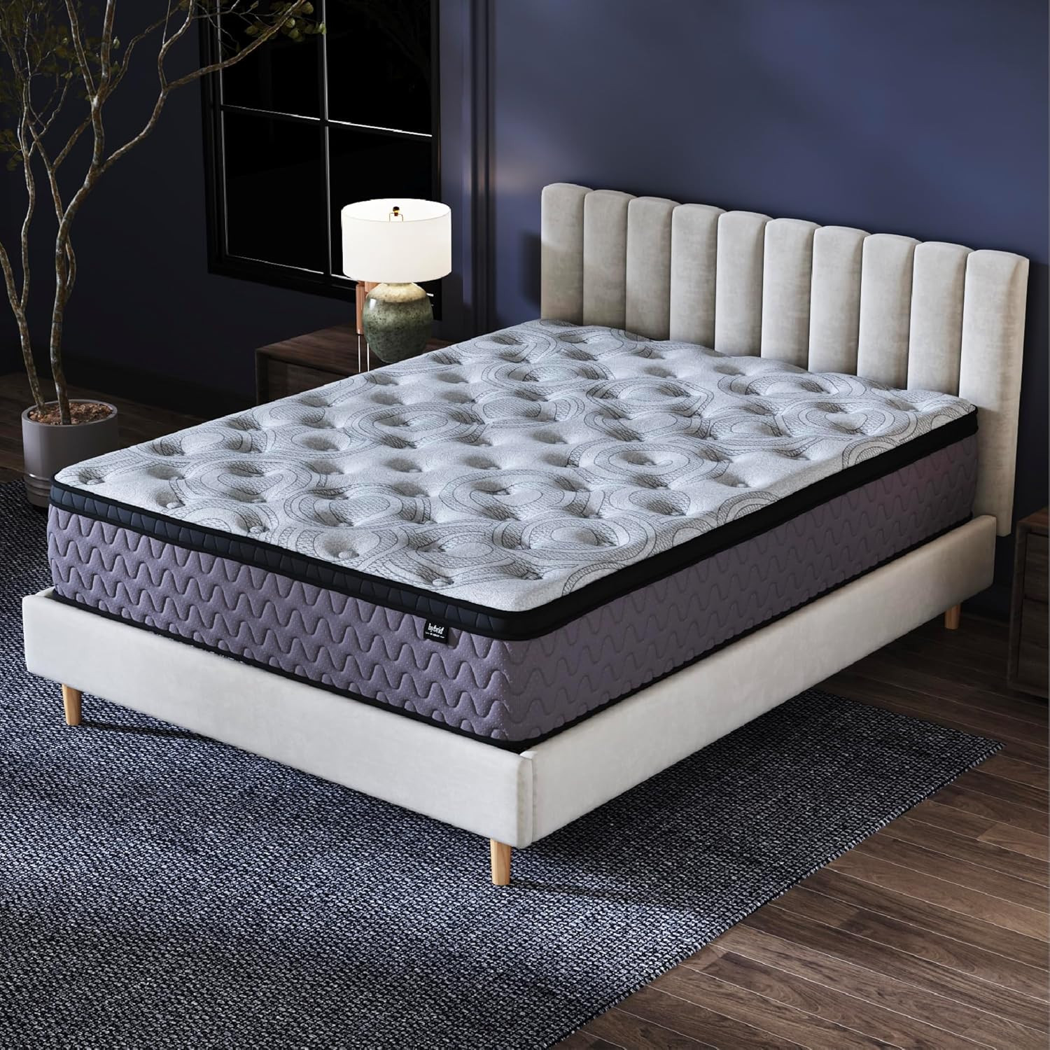Ashley Augusta2 King Hybrid Mattress 12″ Euro Pillow Top with Gel Memory Foam