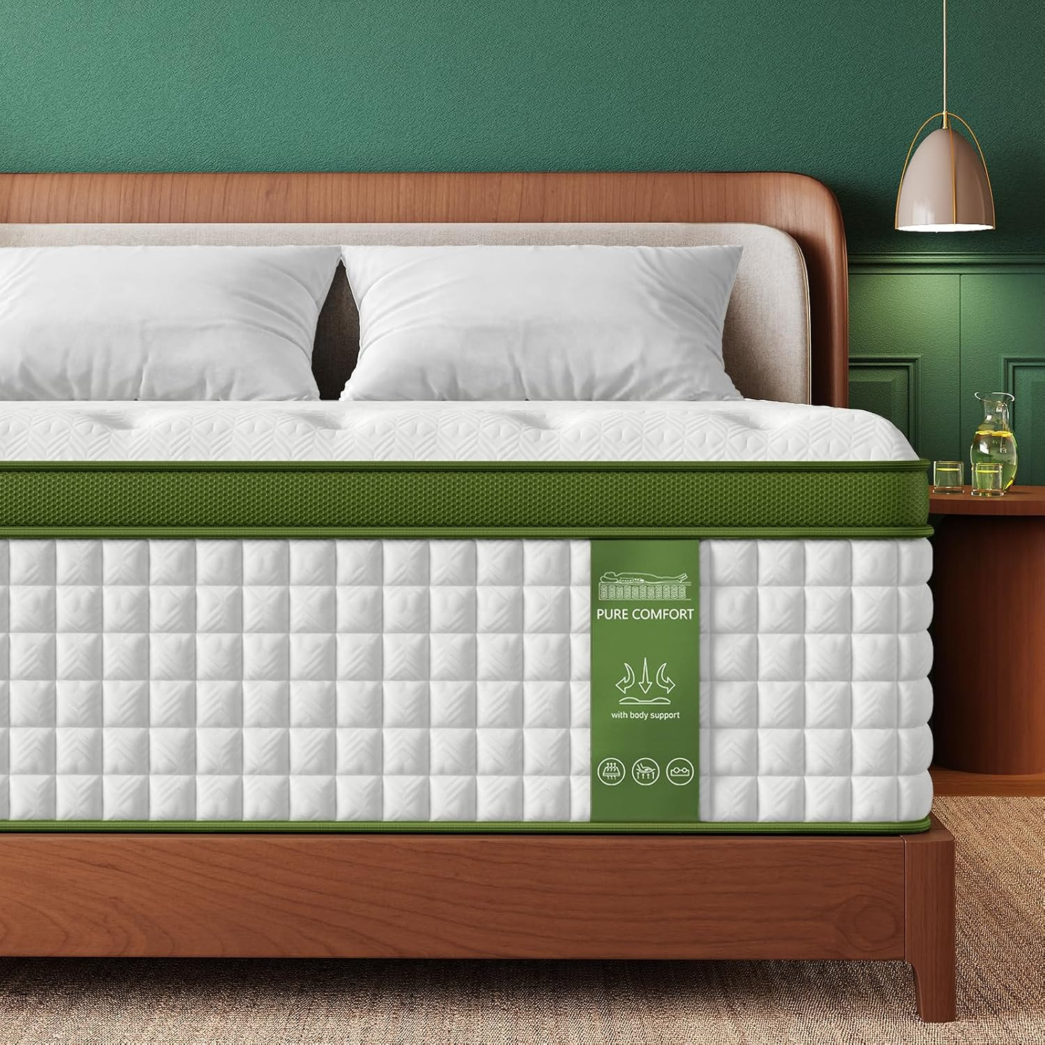 Bedstory Medium Firm Queen Mattress, 14 Inch Hotel Collection Hybrid Mattresses
