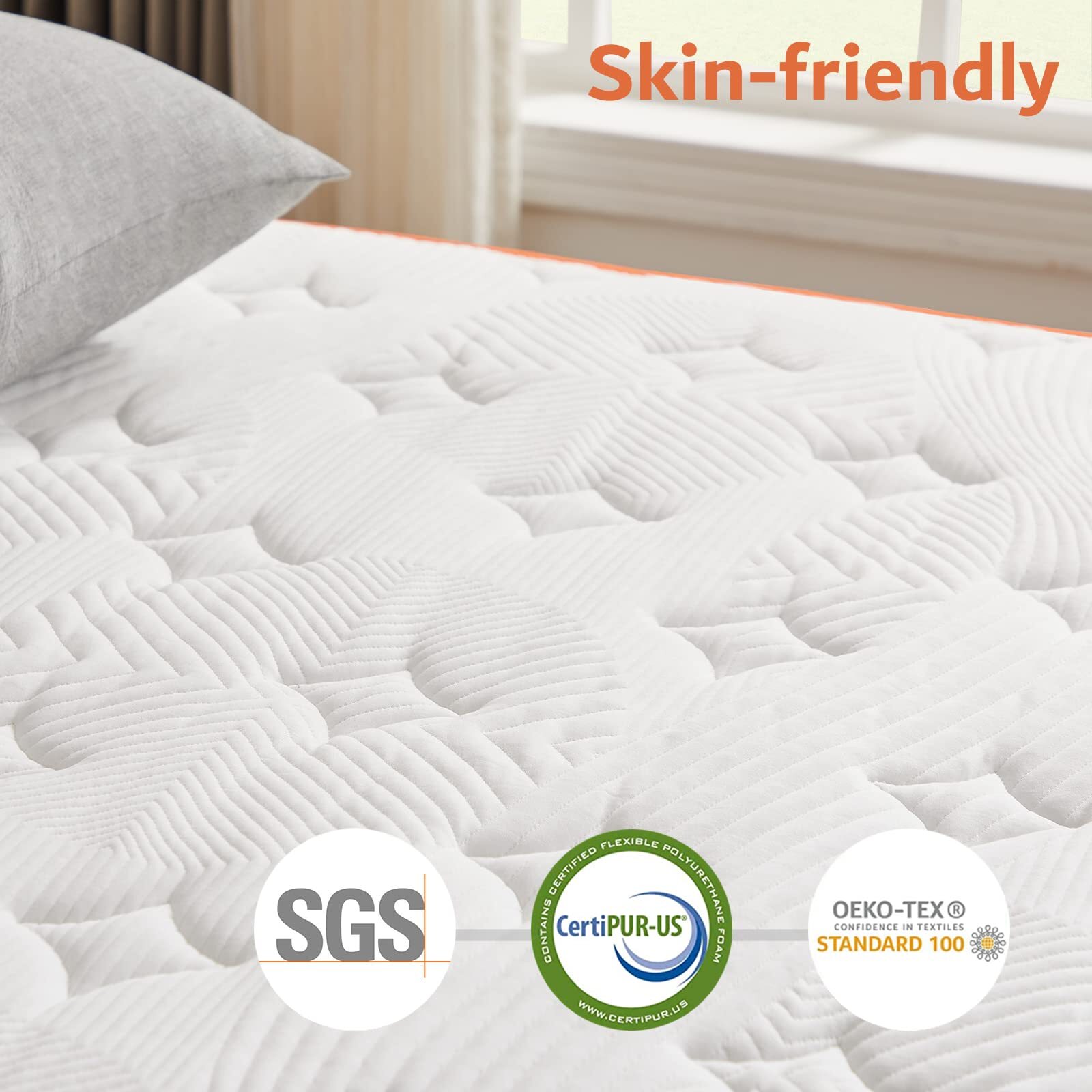 OUUI 10 inch Hybrid Mattress, Gel Memory Foam Individually Pocketed Spring