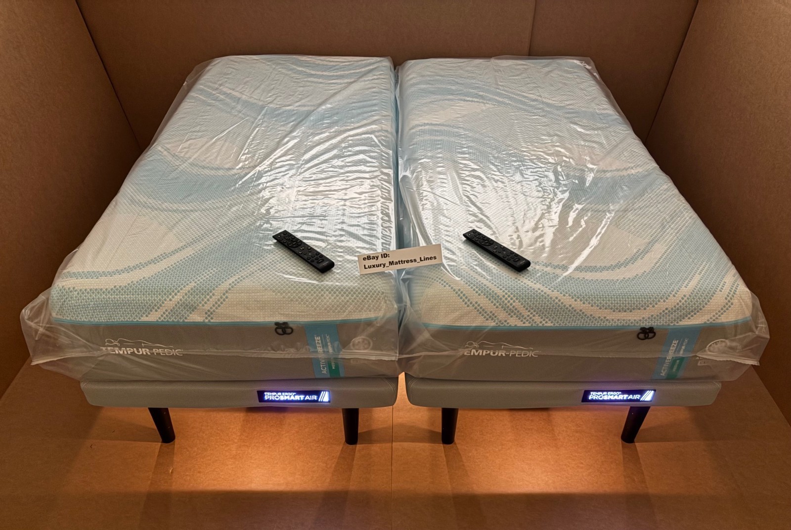 Tempurpedic ActiveBreeze Split King Mattress W/Pro Smart Air Adjustable Base NEW