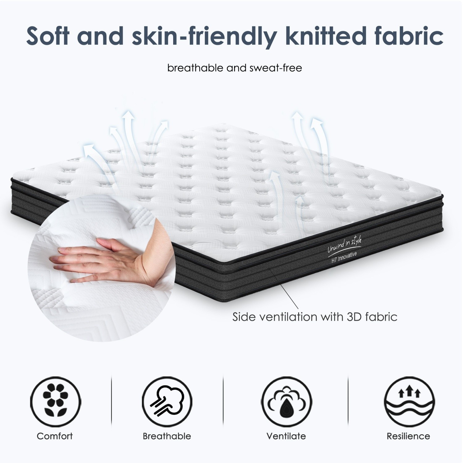 12in Queen Hybrid Medium Firm Mattress w/ Pocket Springs Memory Foam CertiPUR-US