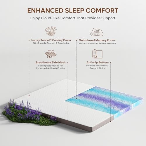 3 Inch Gel Memory Foam Mattress Topper Size (60 x 80 Queen White (3 Inch)