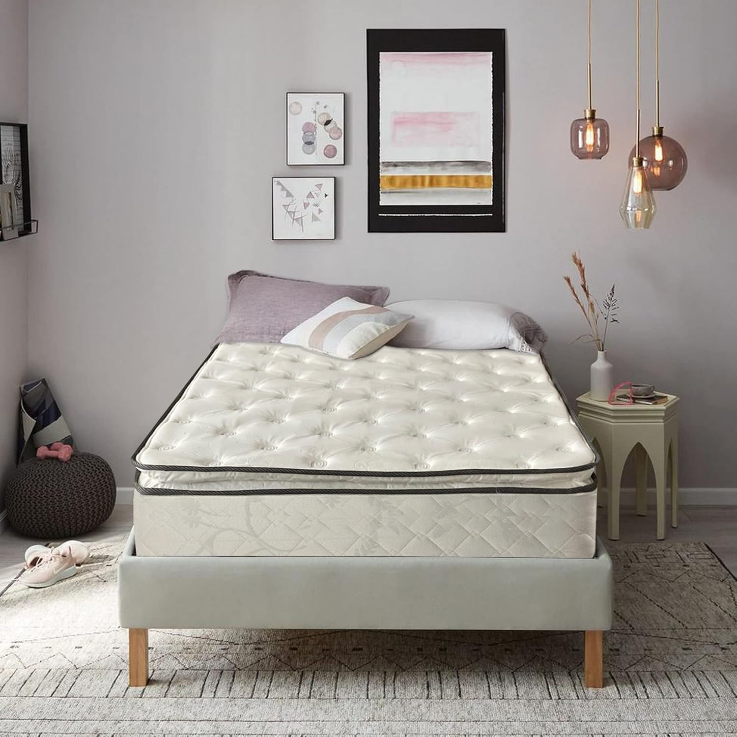10-Inch King Plush Pillowtop Innerspring Mattress for Ultimate Comfort