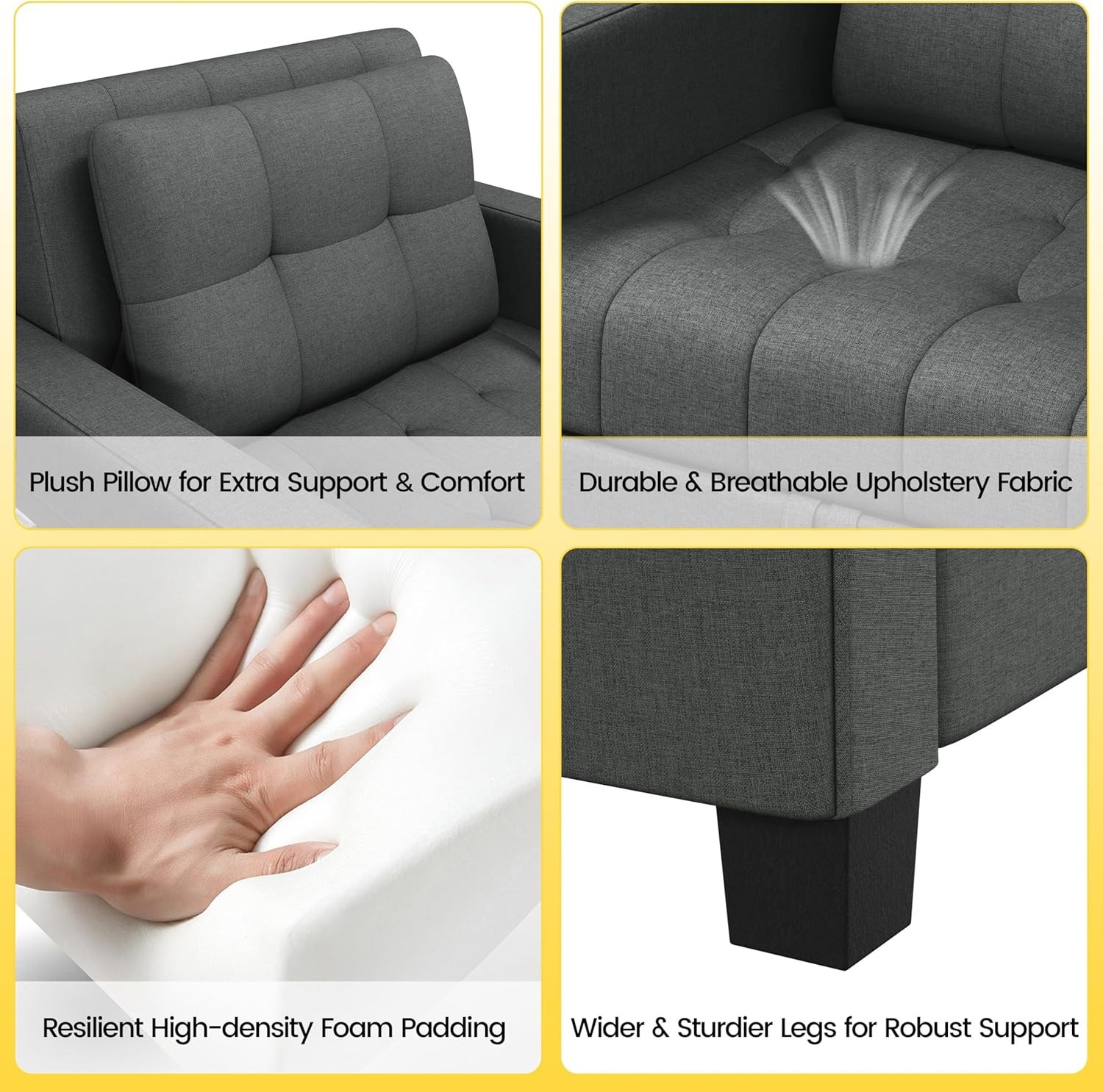 Sleeper Chair Convertible Chair Bed Fabric Futon Sofa Bed 3-in-1