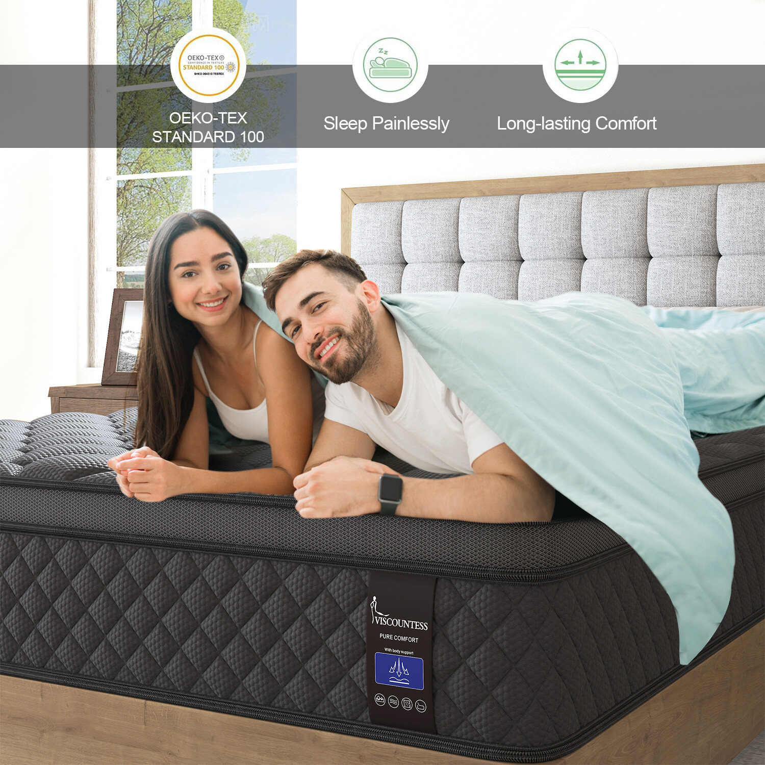12″14″ Twin Full Queen King Size Mattress in a Box Hybrid Spring Gel Memory Foam