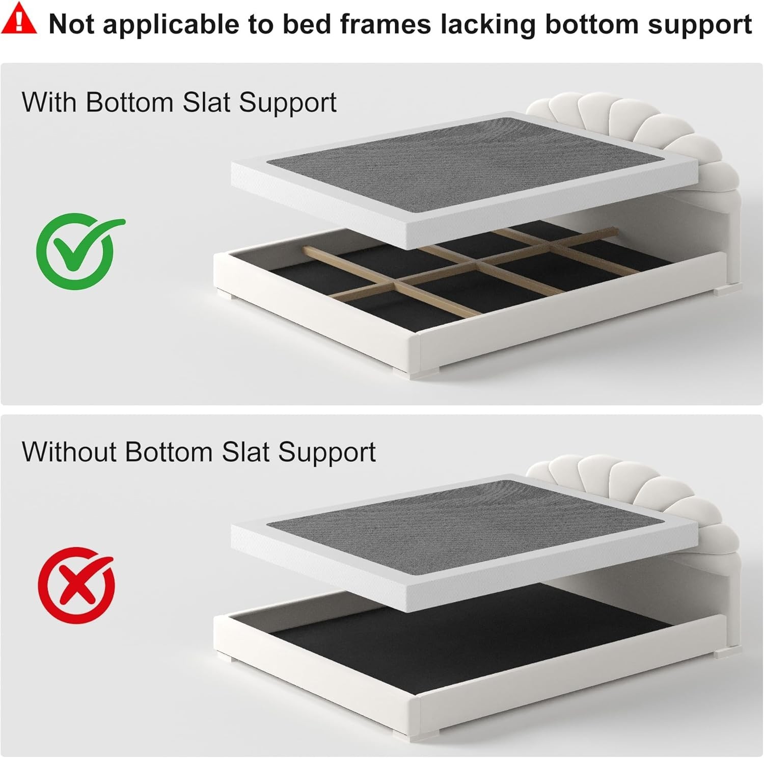 Heavy Duty Metal Box Spring Queen 5 Inch Capacity Non-Slip Noise-Free Support