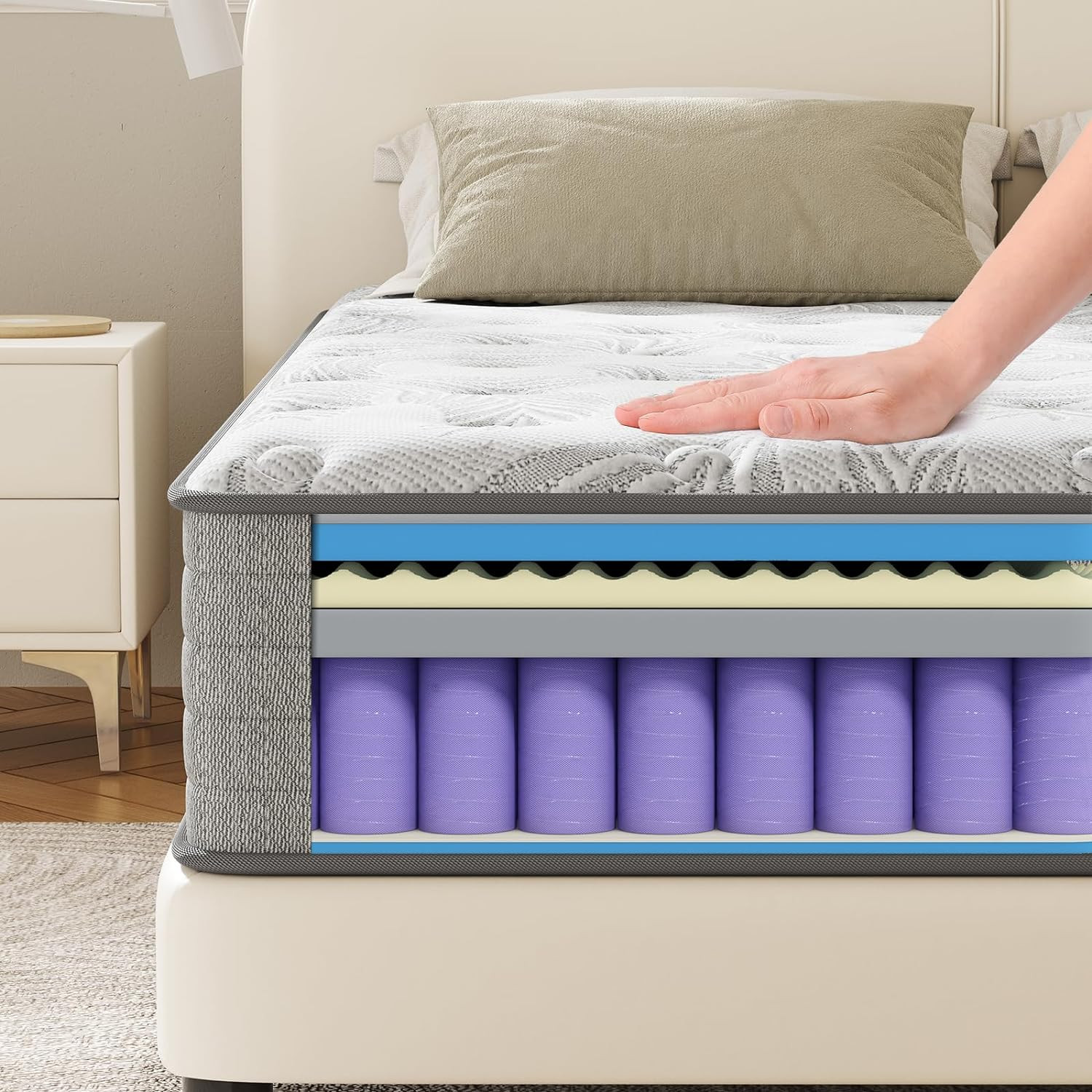 FULL Memory Foam Hybrid Bed Mattress Box Comfortable NO BACK PAIN Relief 12 inch