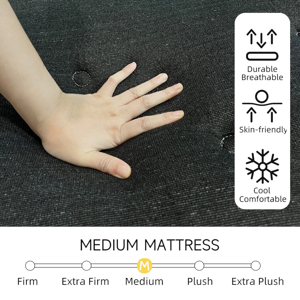 12″14″ Mattress in A Box Innerspring Memory Foam Twin Full Queen King Cool Black