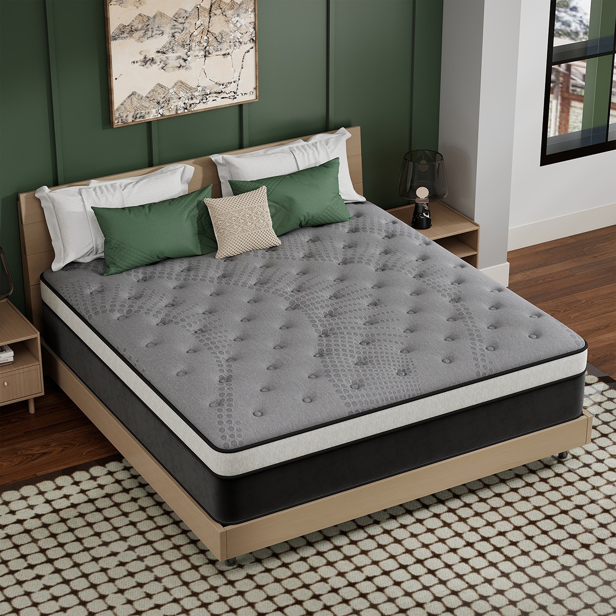 12″ 14″ Hybrid Mattress Gel Memory Foam Pocket Coils Twin Full Queen King in Box