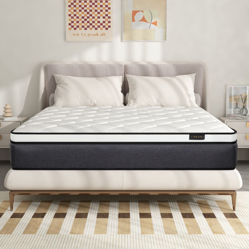 12″/14″ Twin Full Queen King Size Mattress Hybrid Spring Foam White Bed in a Box