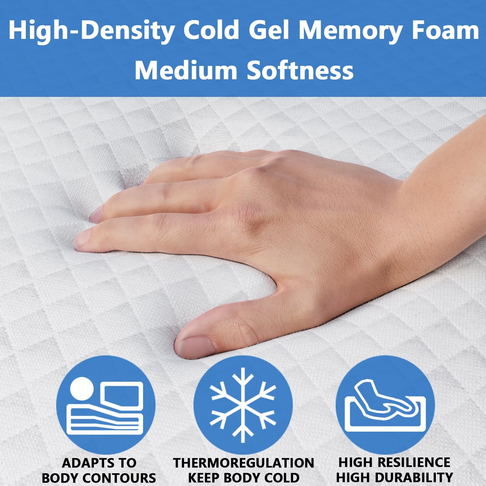 4.5 Inch Cold Gel Memory Foam Mattress Replacement Sleeper Sofa Queen Size
