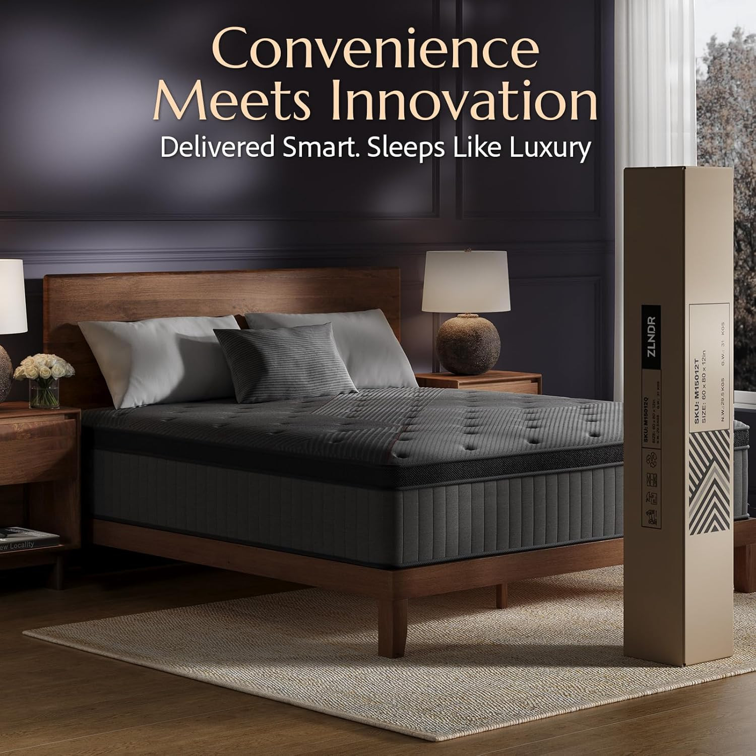 Aura 12″ Medium Firm Hybrid Mattress – Perfect for Guests & Apartments
