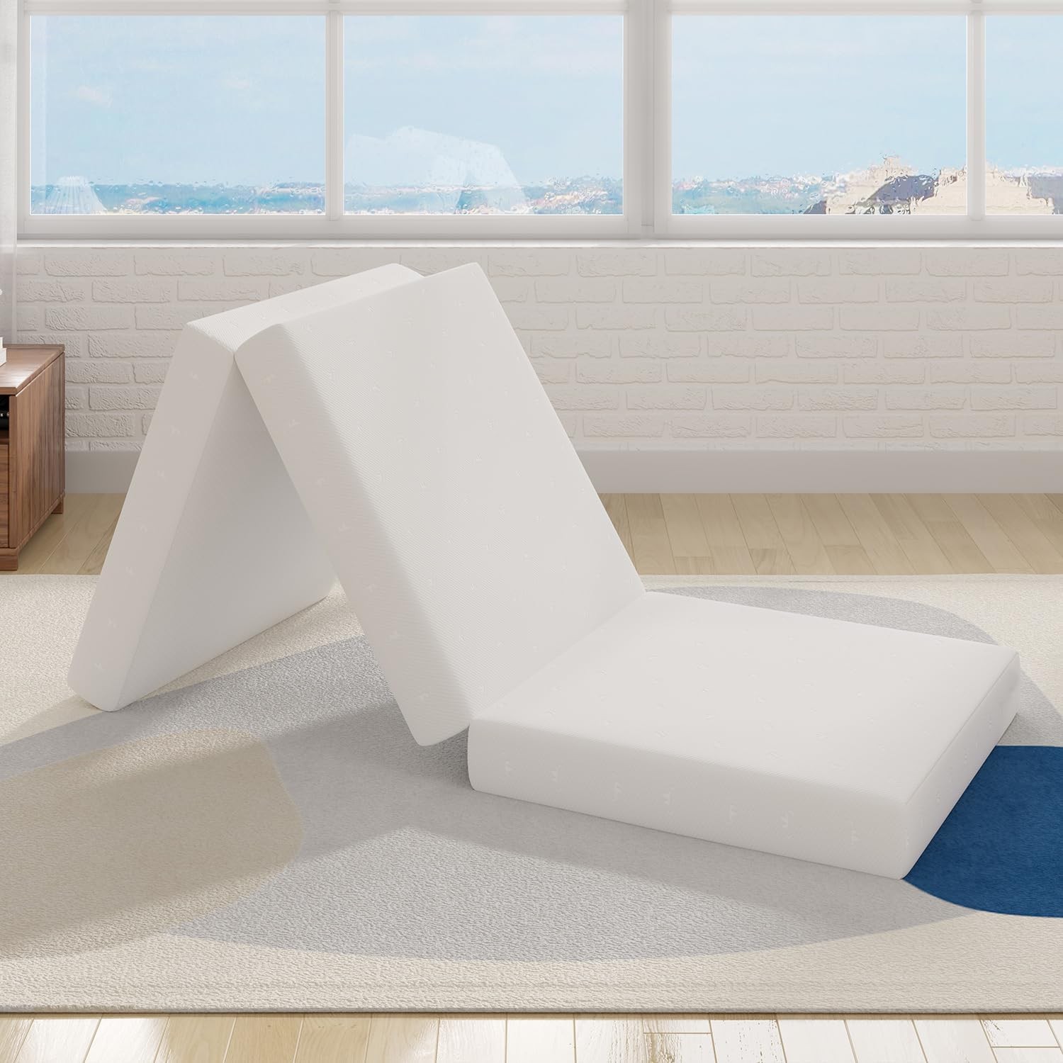 Avenco 4″ Tri-fold Memory Foam Mattress – Single Size Portable Folding Floor Mat