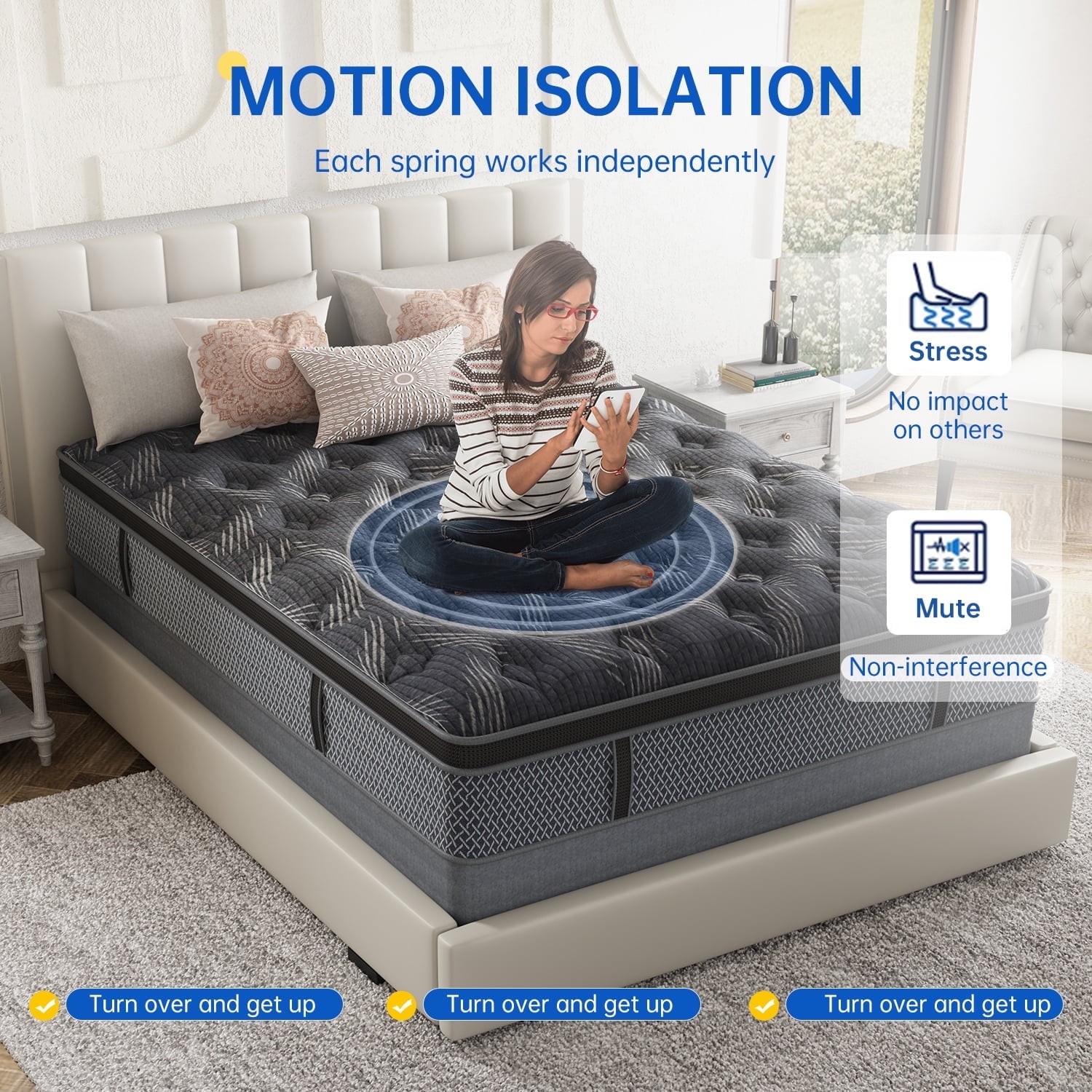 10″ Colchones FULL Size De Espuma 10 Pulgadas Memory Foam Mattress Hybrid Bed