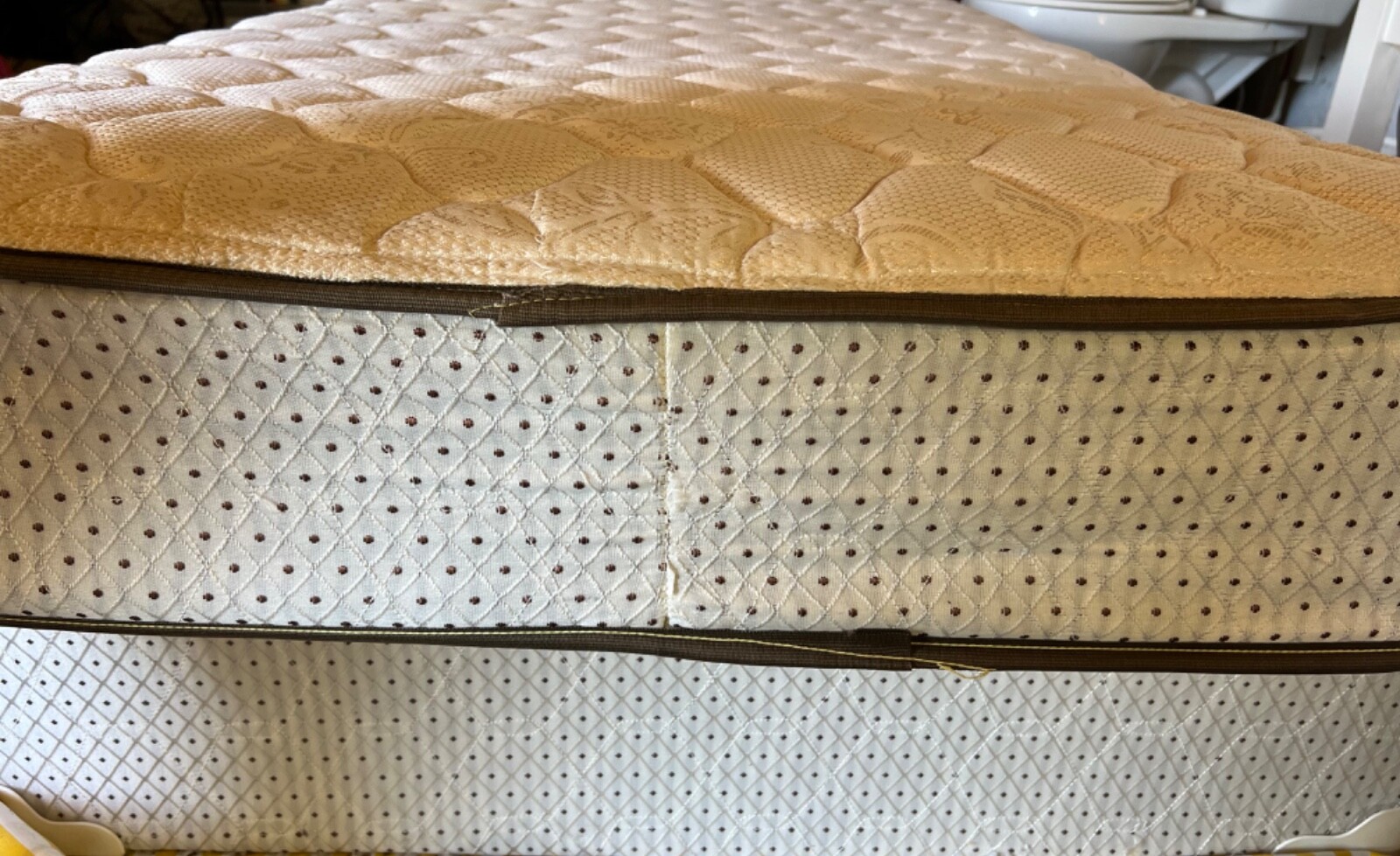9 inch twin mattress w/ box spring and bed frame. slightly used barely slept in