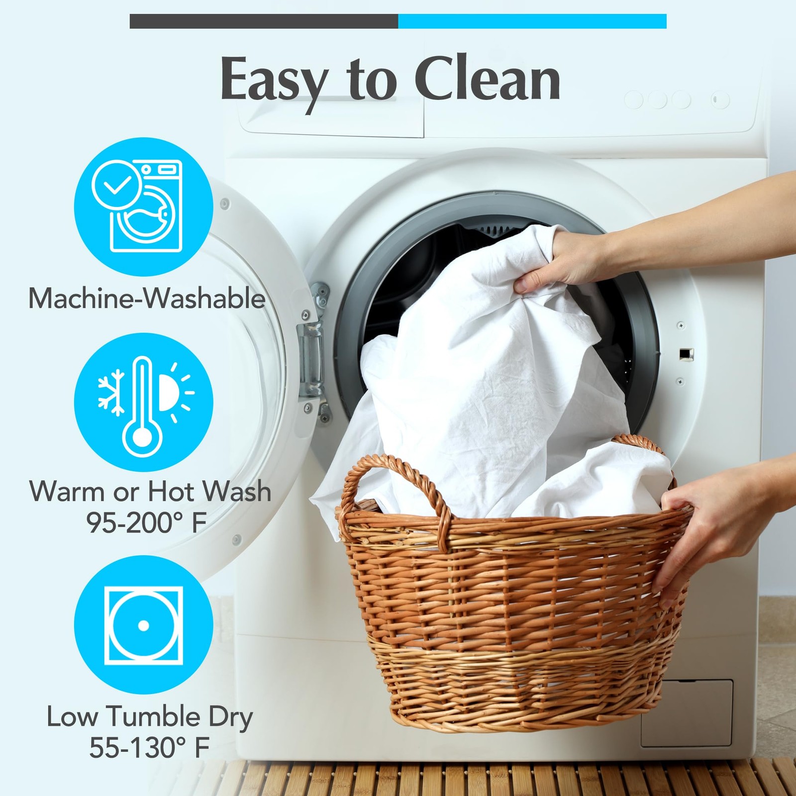 Handy Laundry Waterproof Mattress Protector – Breathable, Full, White