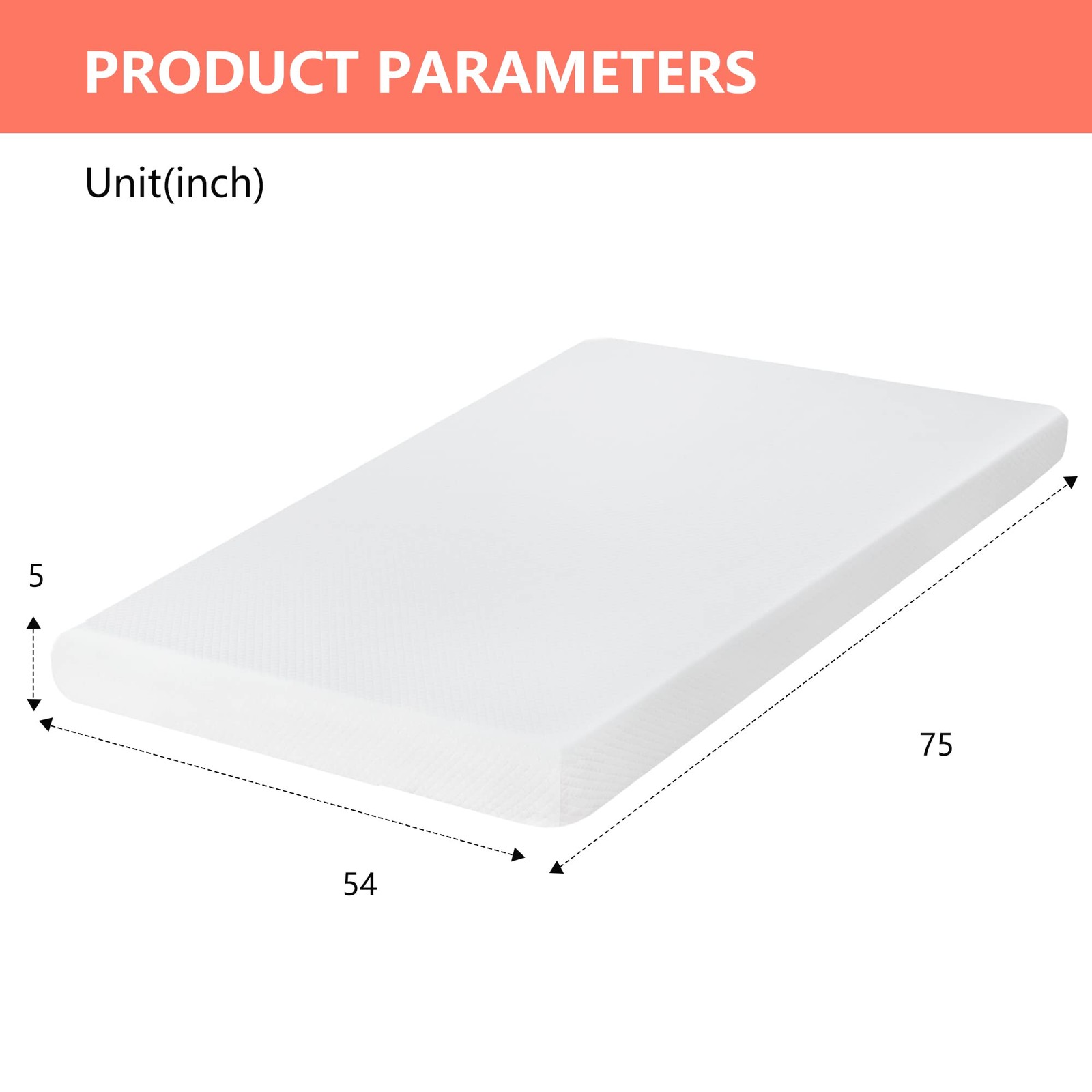 | 5 Inch Full Mattress | Medium Firm | Memory Foam Mattress | White | Bed in …