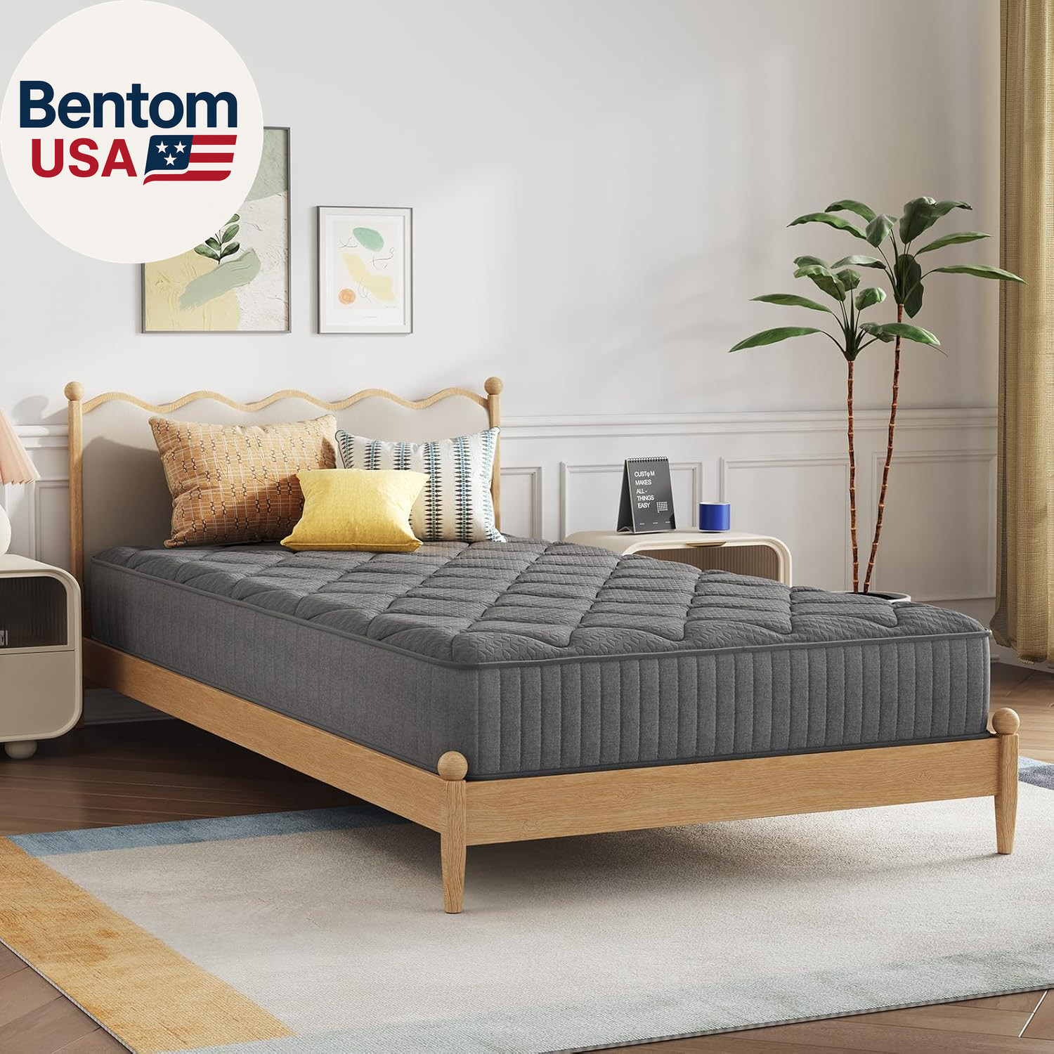 Twin Mattress for Kids,6 Inch Hybrid Twin Size Mattress with Bonnell Coil & Gel