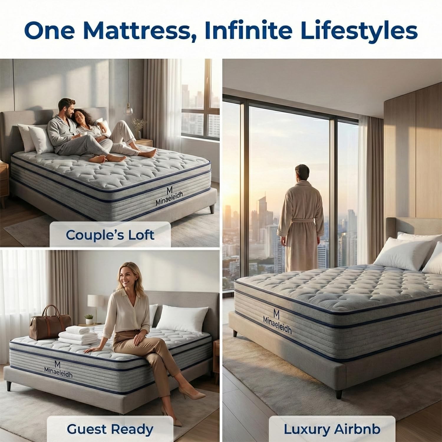 Full Size Mattress 12 Inch, Medium Firm Boxed Hybrid Mattress, Cooling Gel Me…