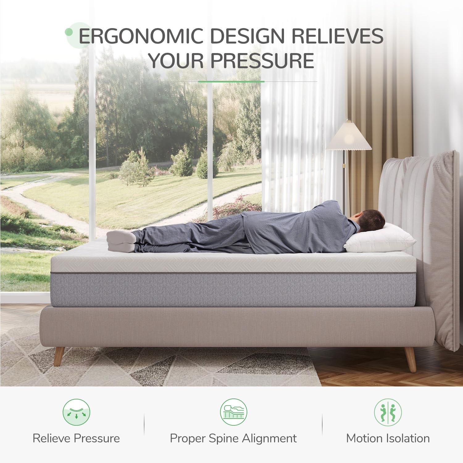 Memory Foam Mattress Queen, Queen Size Mattress 10 inch with Gel Foam for Com…