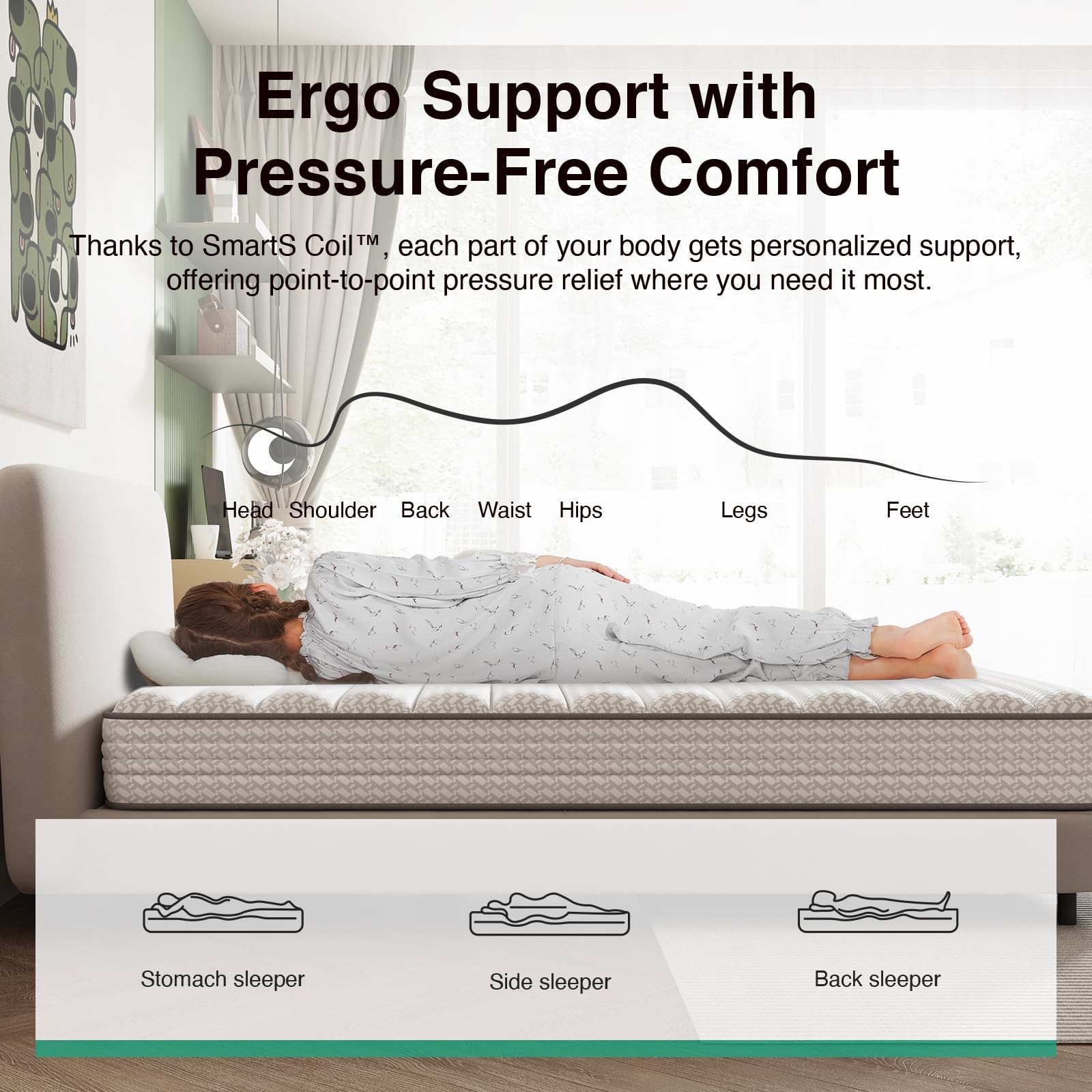 Novilla Twin Mattress, 6 Inch Twin Size Mattresses in a Box with Smarts™ Coil fo