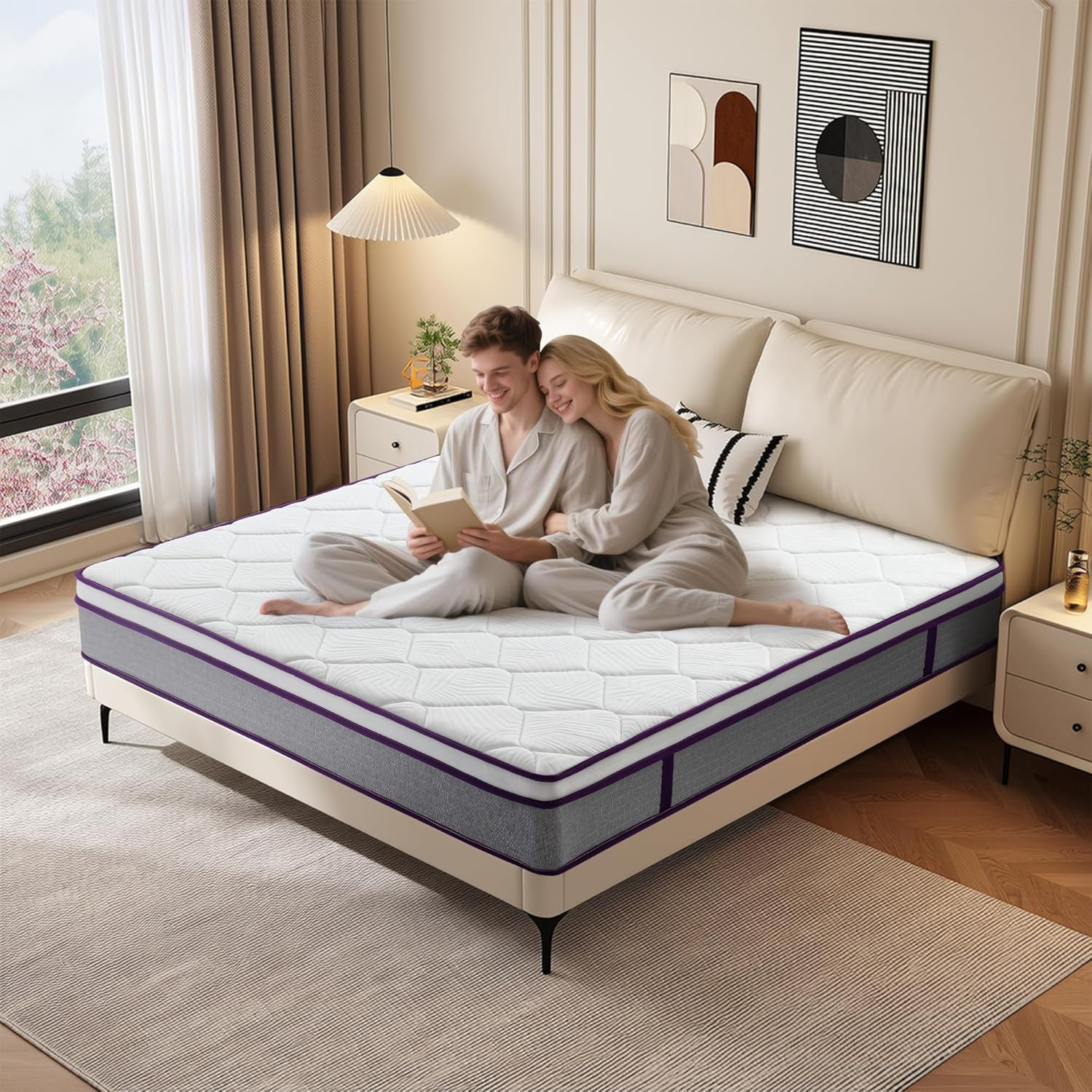 10 Inch Medium Firm Hybrid Full Mattress with Gel Foam & Pocket Springs