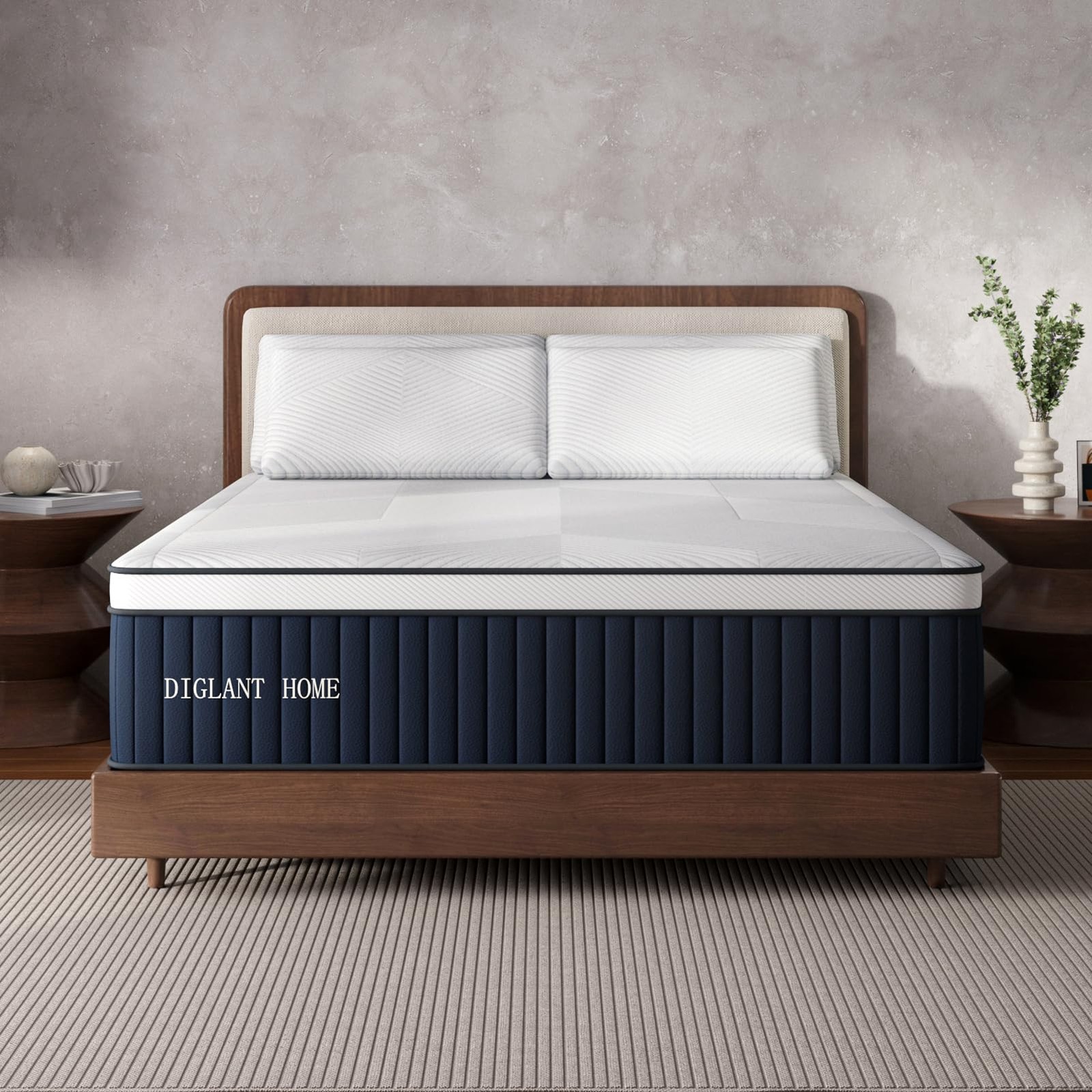 Twin XL Mattress, DIGLANT 14 Inch Euro Top MDI Memory Foam with Pocket Spring…