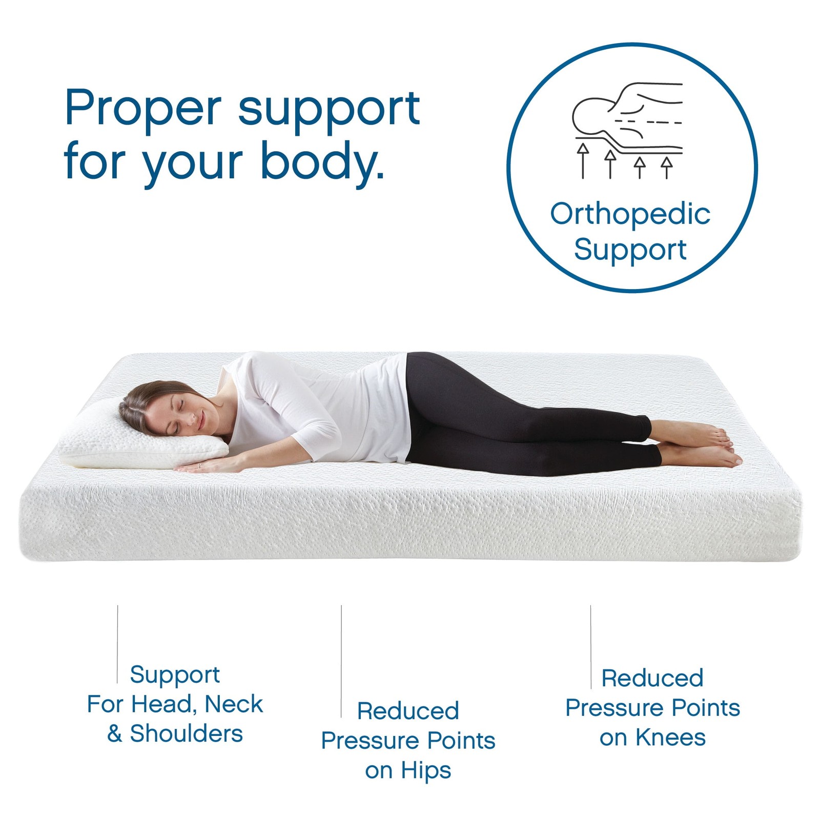 Cool Gel 10″ Twin-XL Medium Tight Top Gel Memory Foam Mattress, Grey