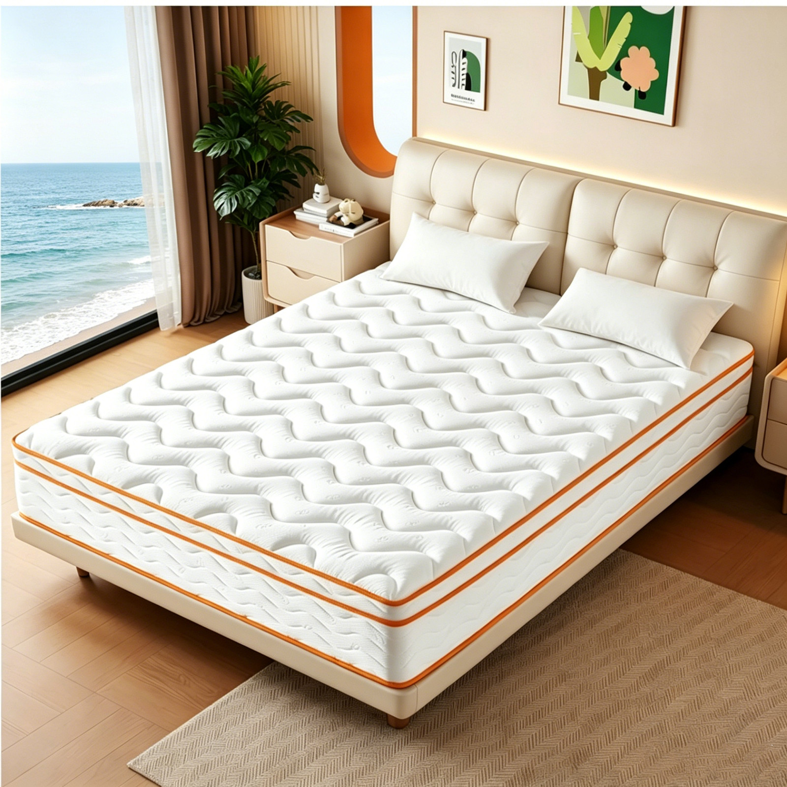 10″ Innerspring Hybrid Mattress in a Box with Memory Foam for Back Pain Relief
