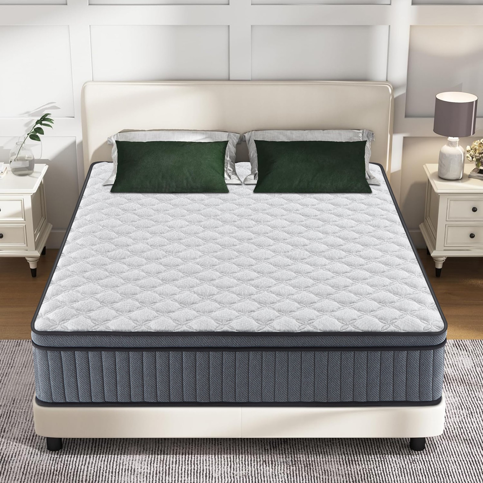 10″12″ Gel Memory Foam Spring Hybrid Mattress Twin Full Queen King Size In A Box