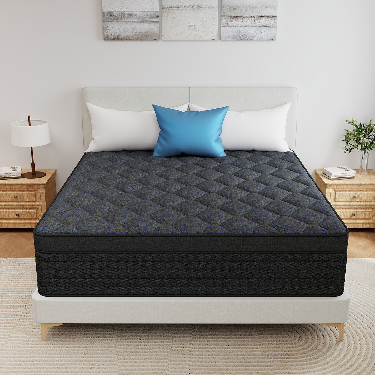 12″ 14″ Hybrid Mattress In A Box Gel Memory Foam Spring Twin Full Queen King