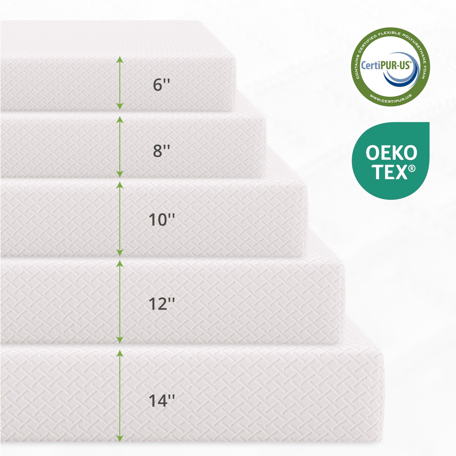 12 Inch Twin XL 80×38 Inch Bed Memory Foam Mattress With Cooling Green Gel