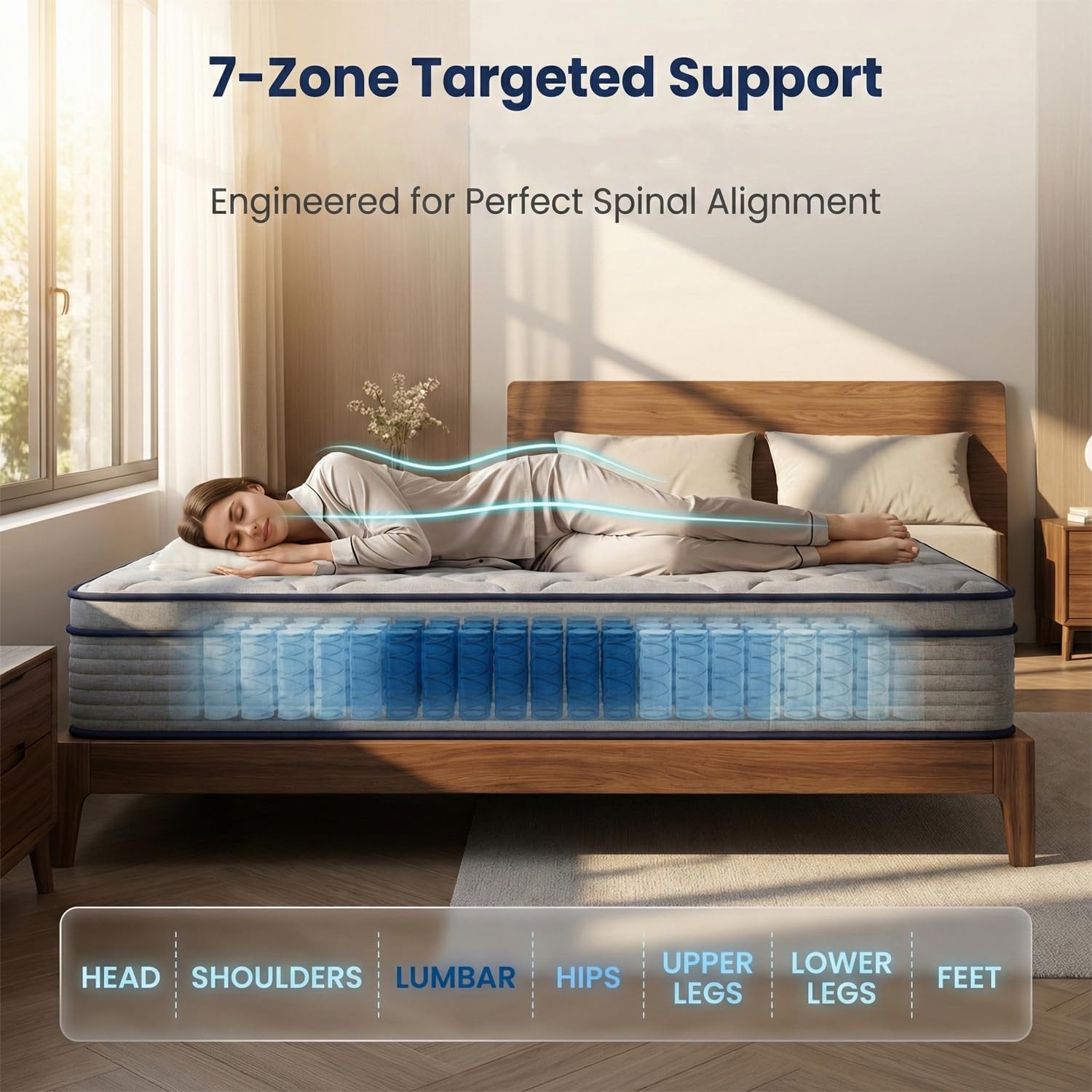 Full Size Mattress 12 Inch, Medium Firm Boxed Hybrid Mattress, Cooling Gel Me…