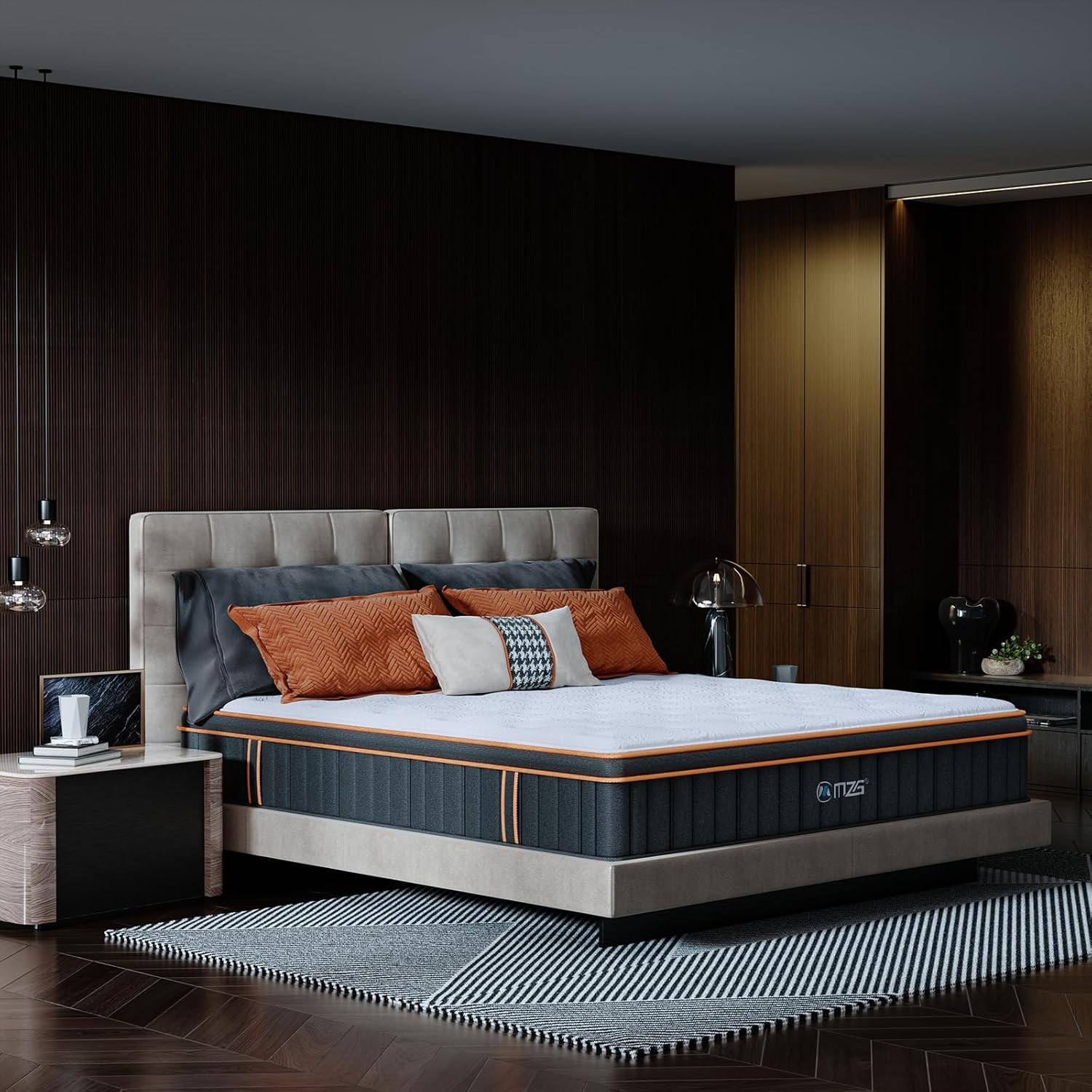 King Size 12″ Plush Hybrid Mattress with Cooling Gel & Pocket Coils