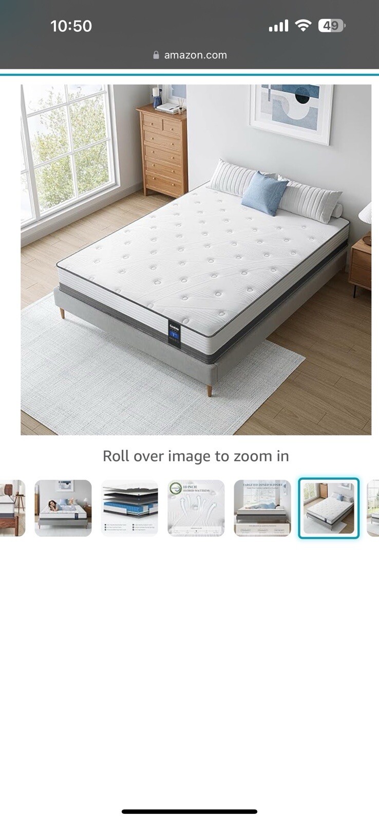 Coolvie Hybrid Queen Mattress 10 Inch – Medium Firm Queen