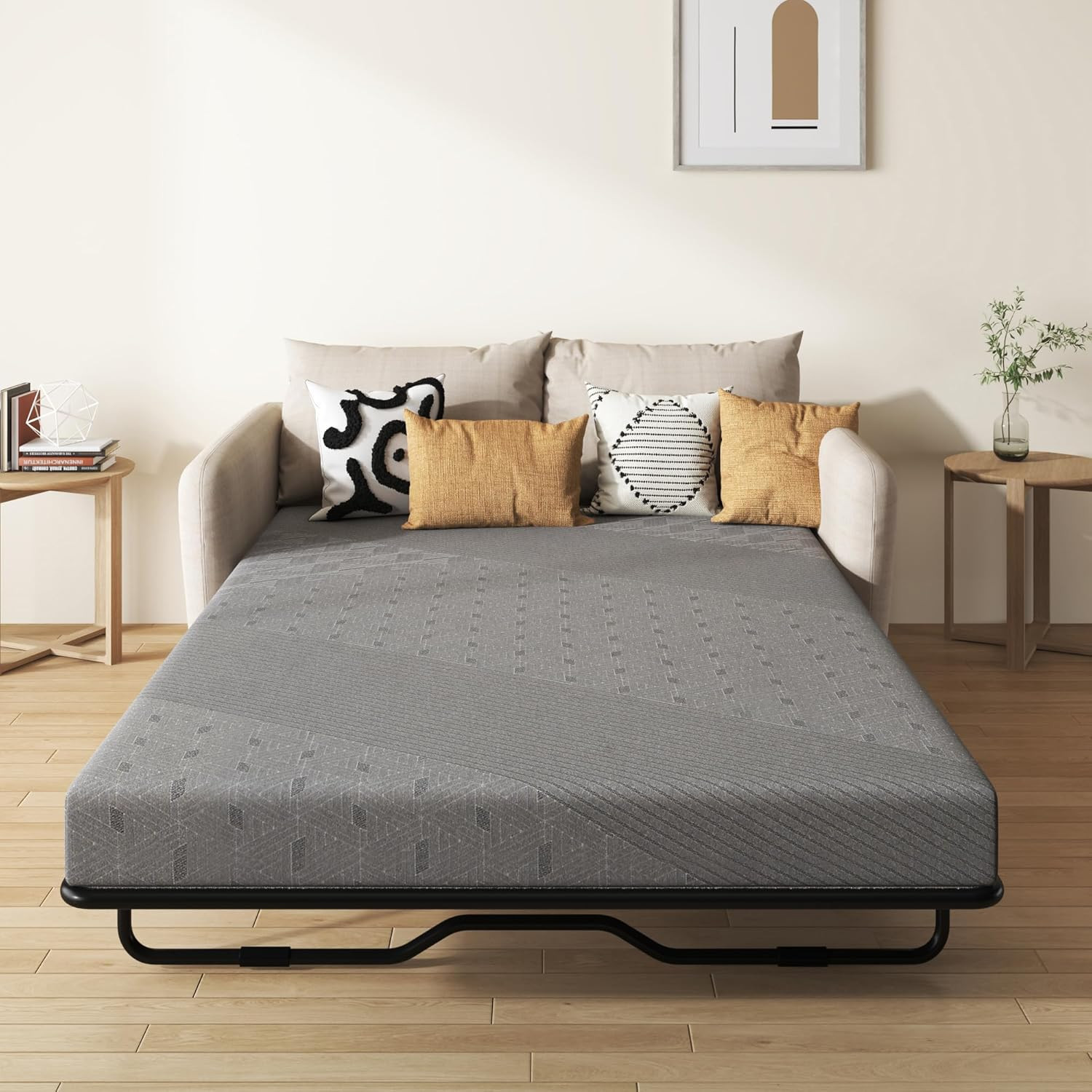 4″ Gel Memory Foam Sofa Cushion with Removable Cover & Non-Slip Bottom