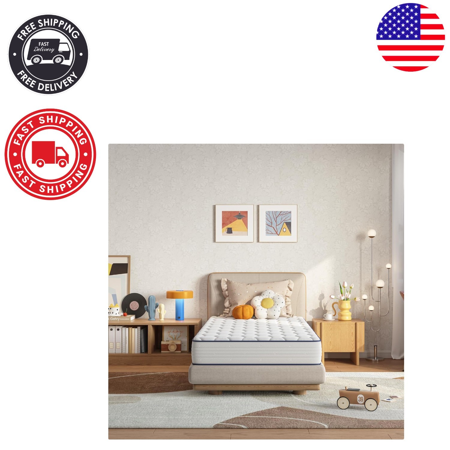 Breathable Twin Mattress with Bonnell Springs – Designed for Optimal Comfort