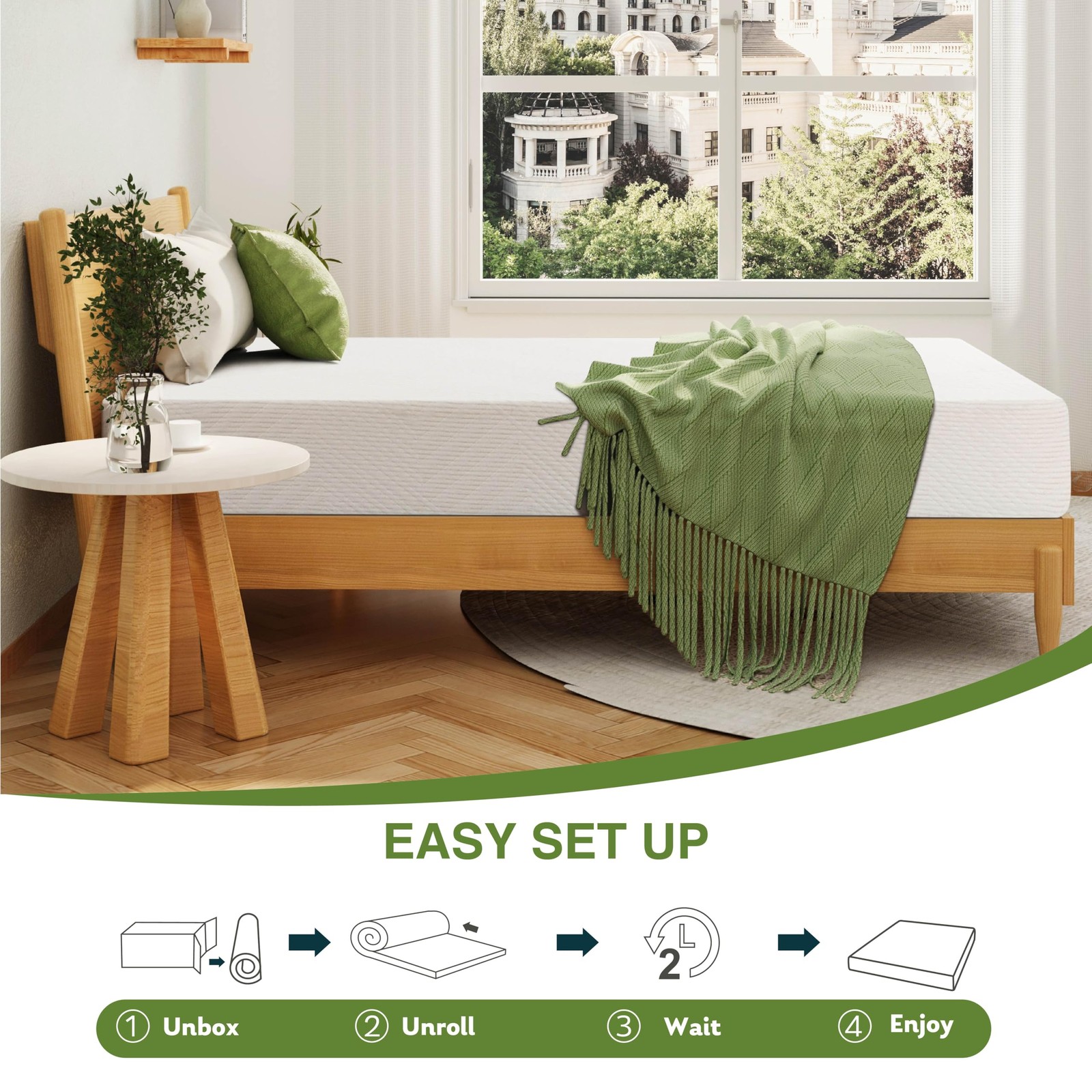 Full Size Memory Foam Mattress, 8 Inch Bed Mattress in A Box with Cooling Gre…