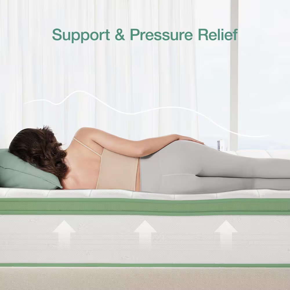 Queen Medium Firm 12 In. Hybrid Mattress with Gel Memory Foam, Comfort and Suppo