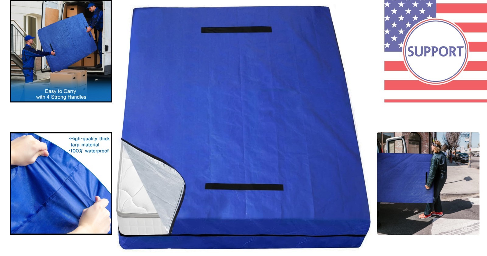 Dual Protection: Waterproof Twin XL Mattress Bags with Heavy-Duty Zipper – Blue