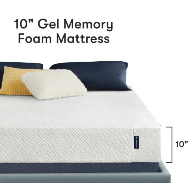 Luxury Serta 10″ CALIFORNIA KING Cooling Gel Memory Foam Mattress In A Box