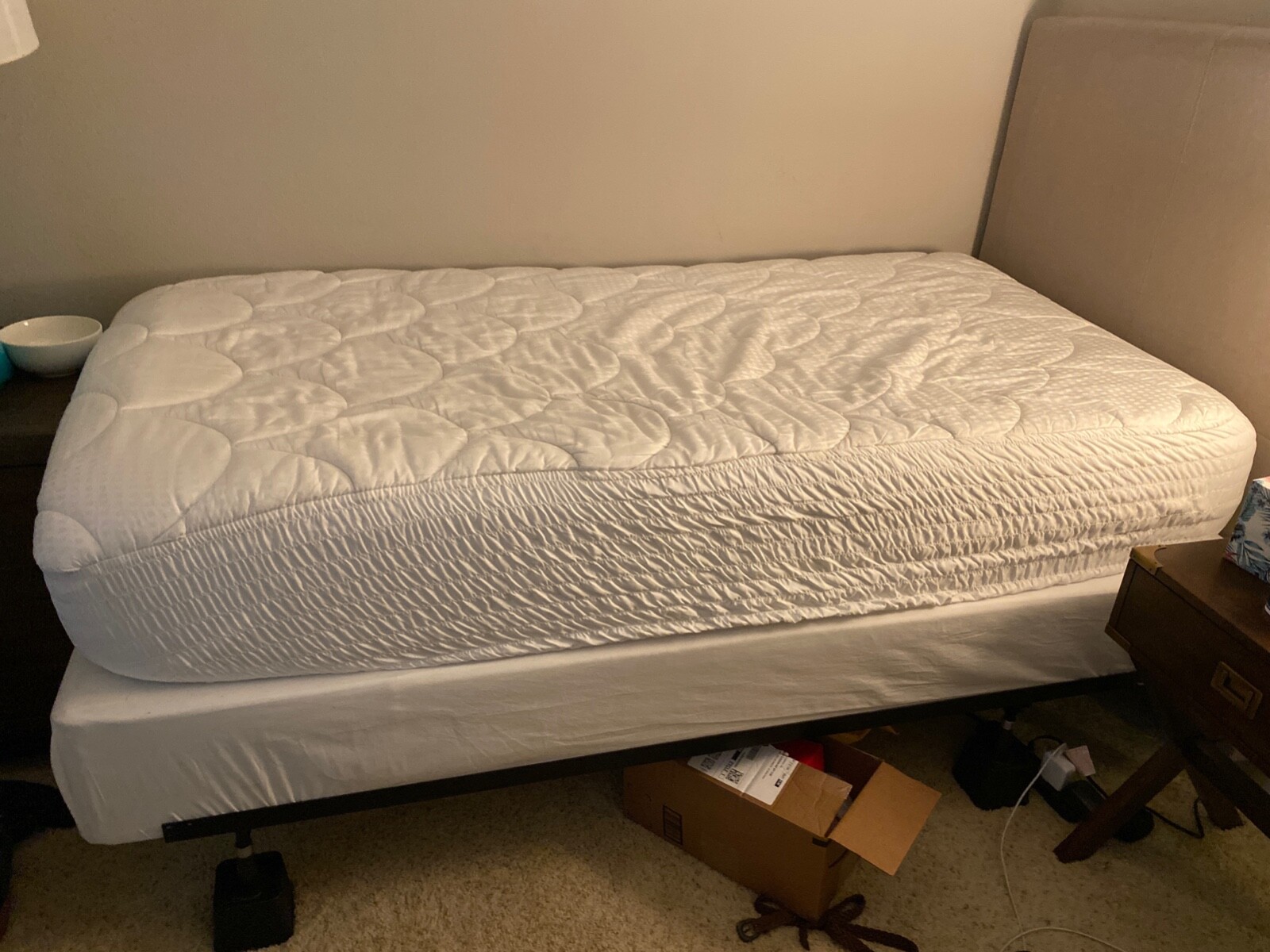 Gently Used Twin Sized Mattress with Mattress Topper Included