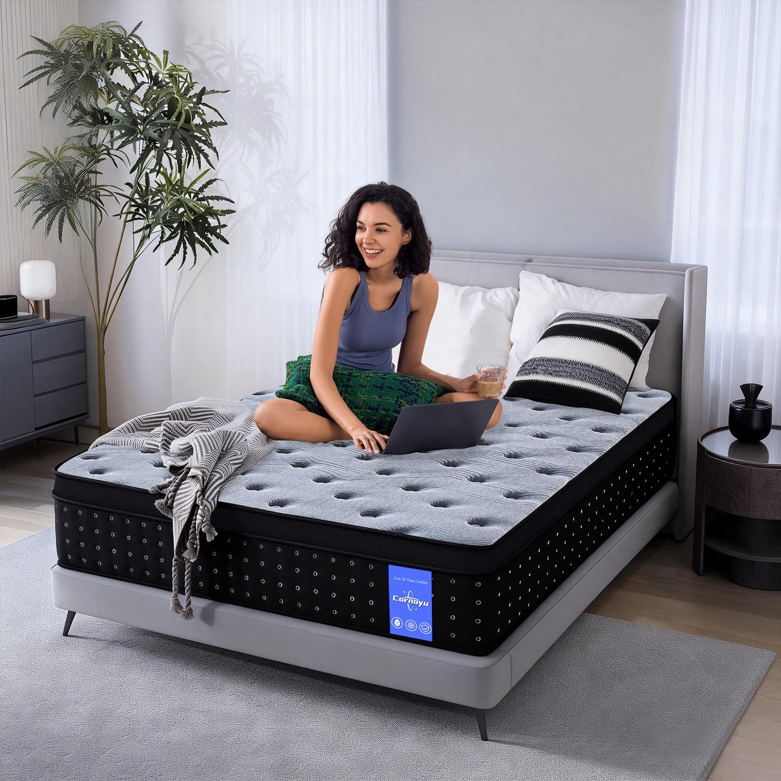 Full Size Mattress, 12 Inch Medium Firm Hybrid Mattress in a Box, Gel Memory …