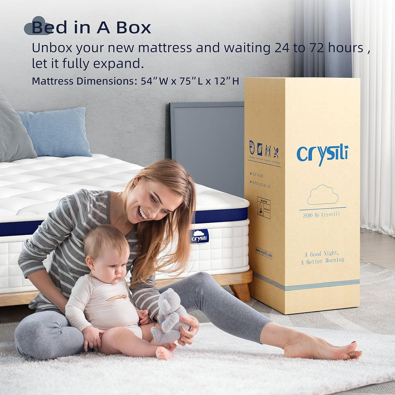 Full Mattress 12 Inch – Hybrid Mattress Bed in a Box, Medium Firm Support