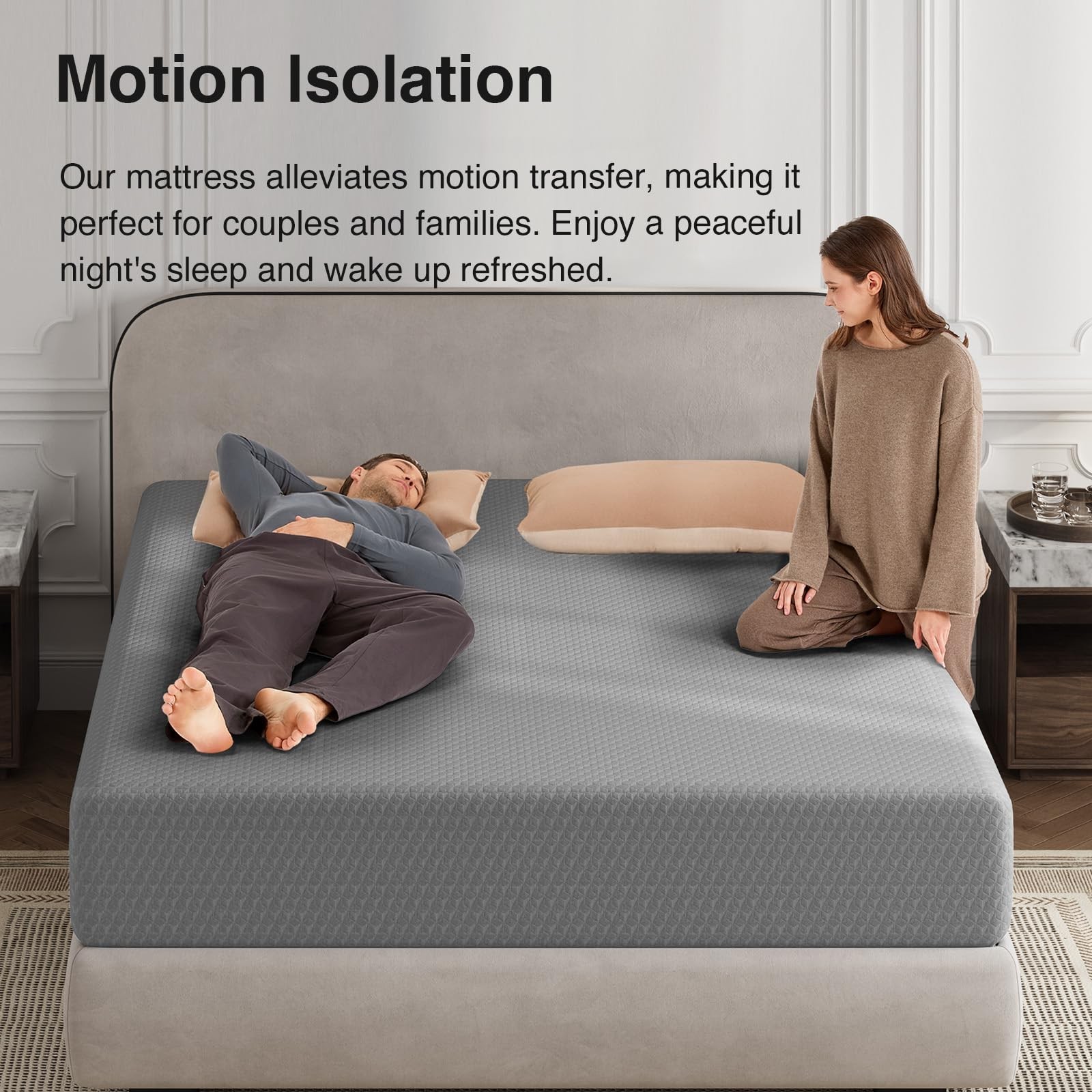10 Inch Queen Size Gel Memory Foam Mattress With Thermally Balanced Core